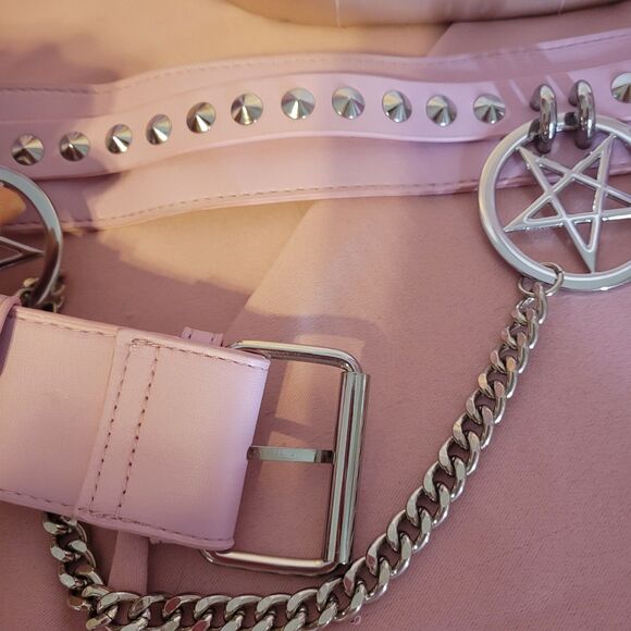 Killstar Pink Chain Belt Size Women's L-XXL Goth Y2K Kawaii Gyaru Gal Style Emo - Picture 9 of 13